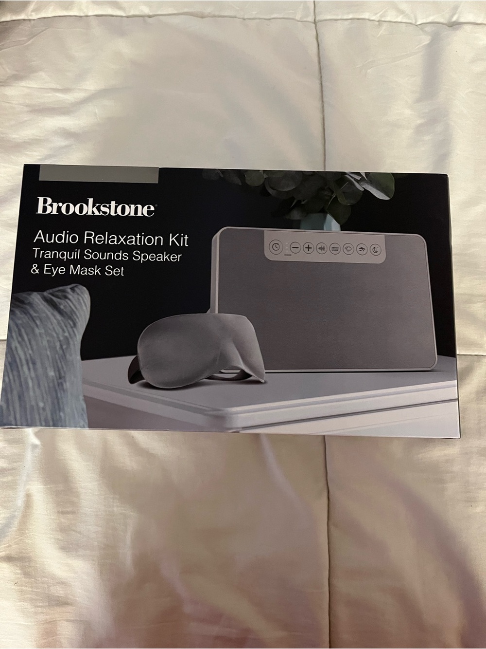 Brookstone Gray Portable Relaxation Speaker & Eye Mask Set